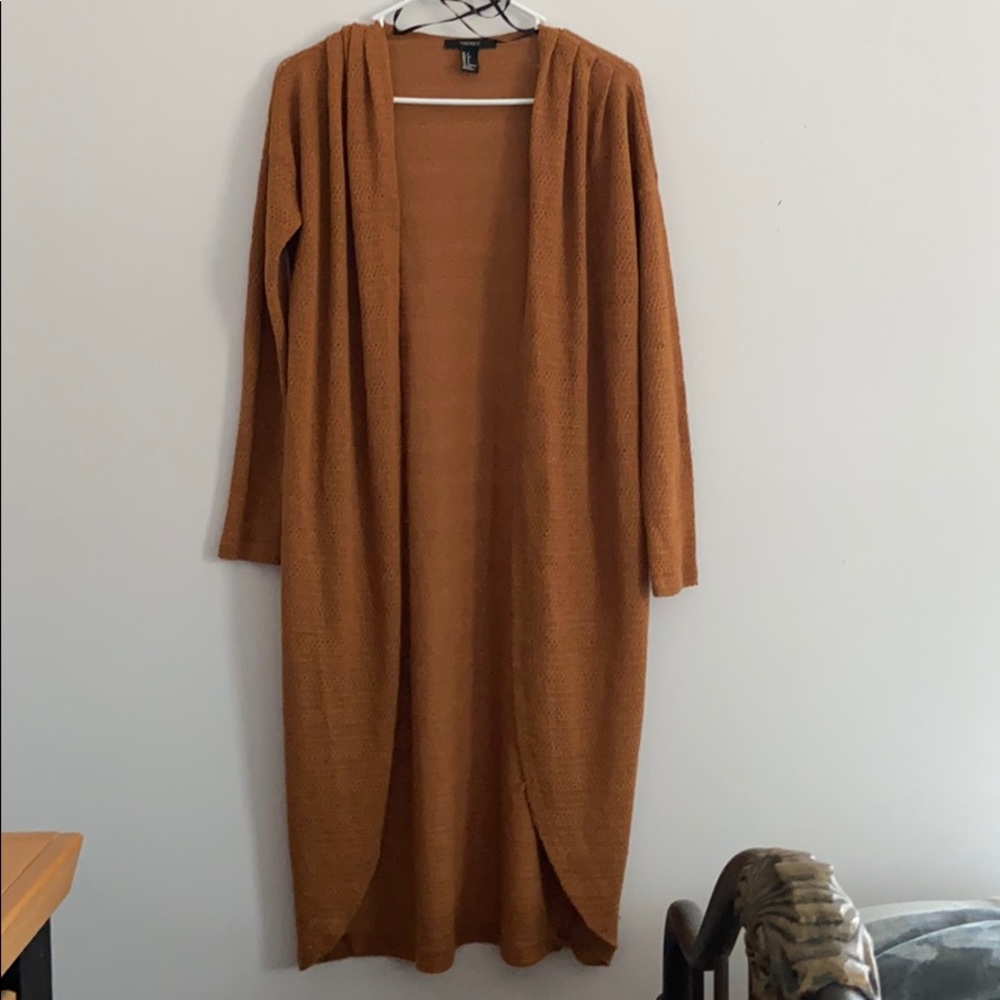 Gold / Rust longline knit cardigan
